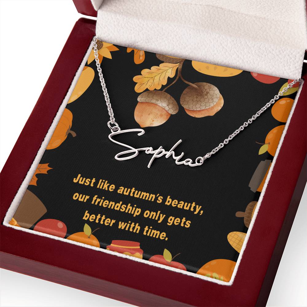 Halloween Friendship Signature Name Necklace