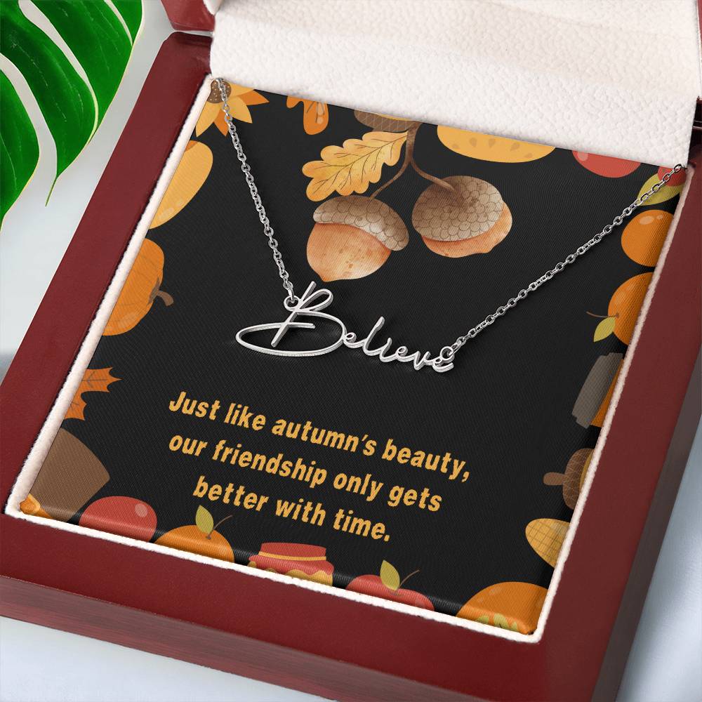 Halloween Friendship Signature Name Necklace