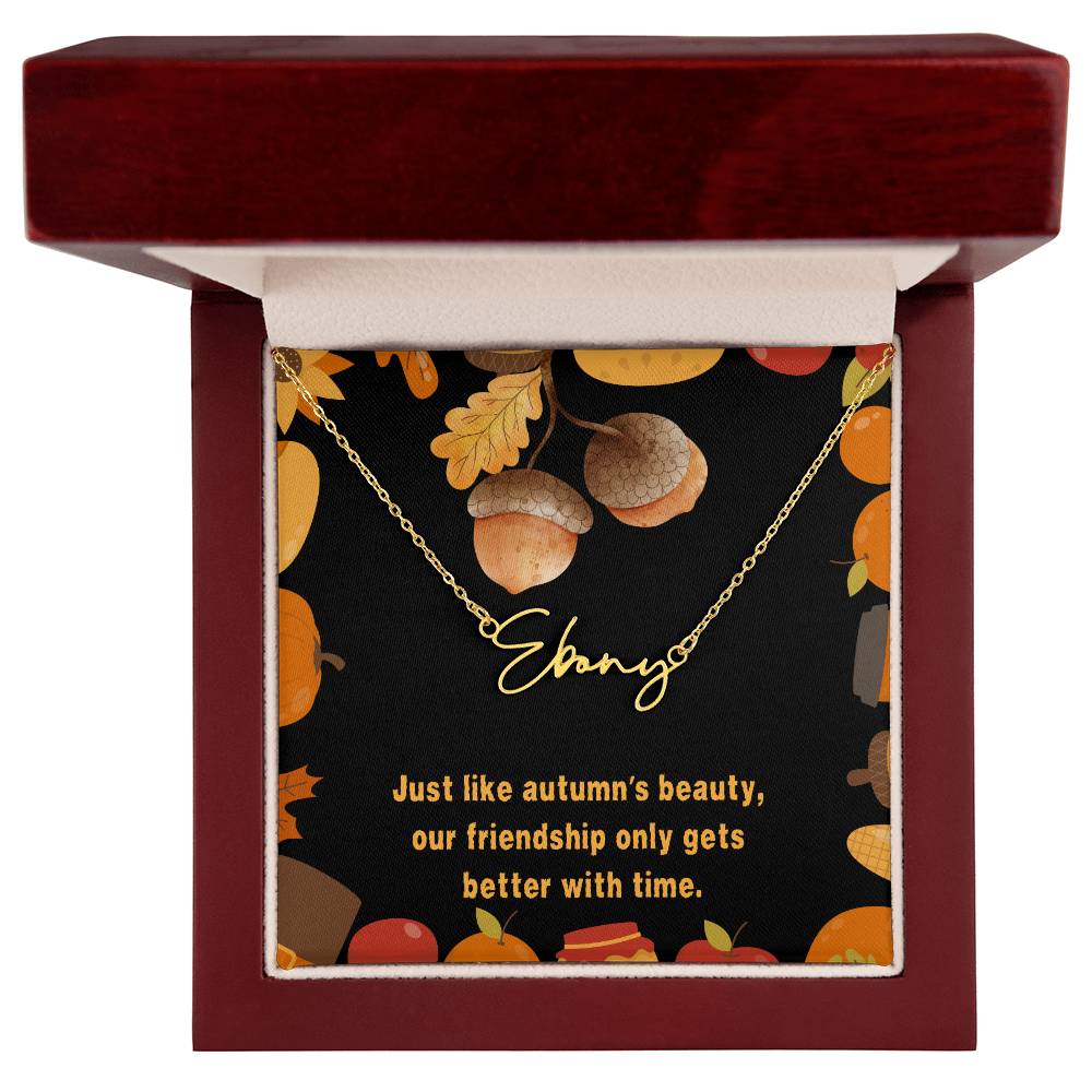 Halloween Friendship Signature Name Necklace