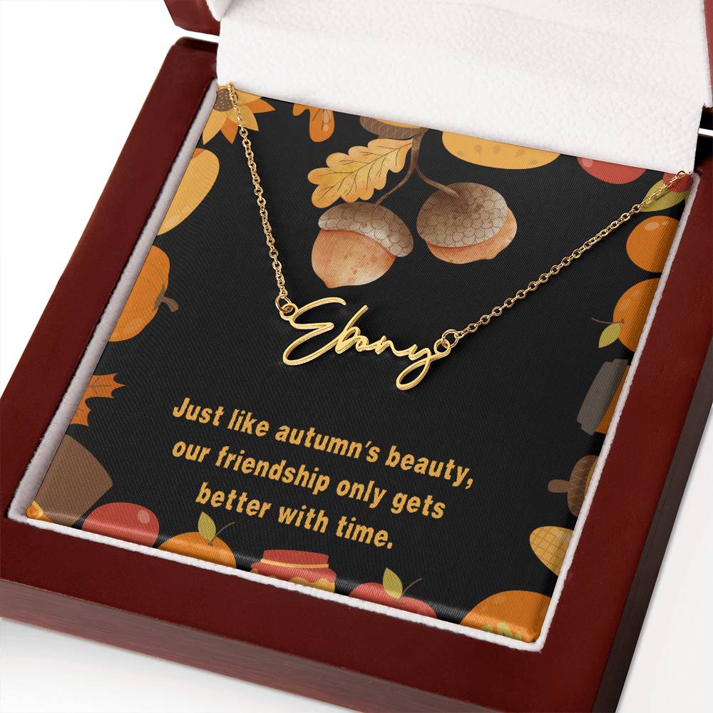 Halloween Friendship Signature Name Necklace