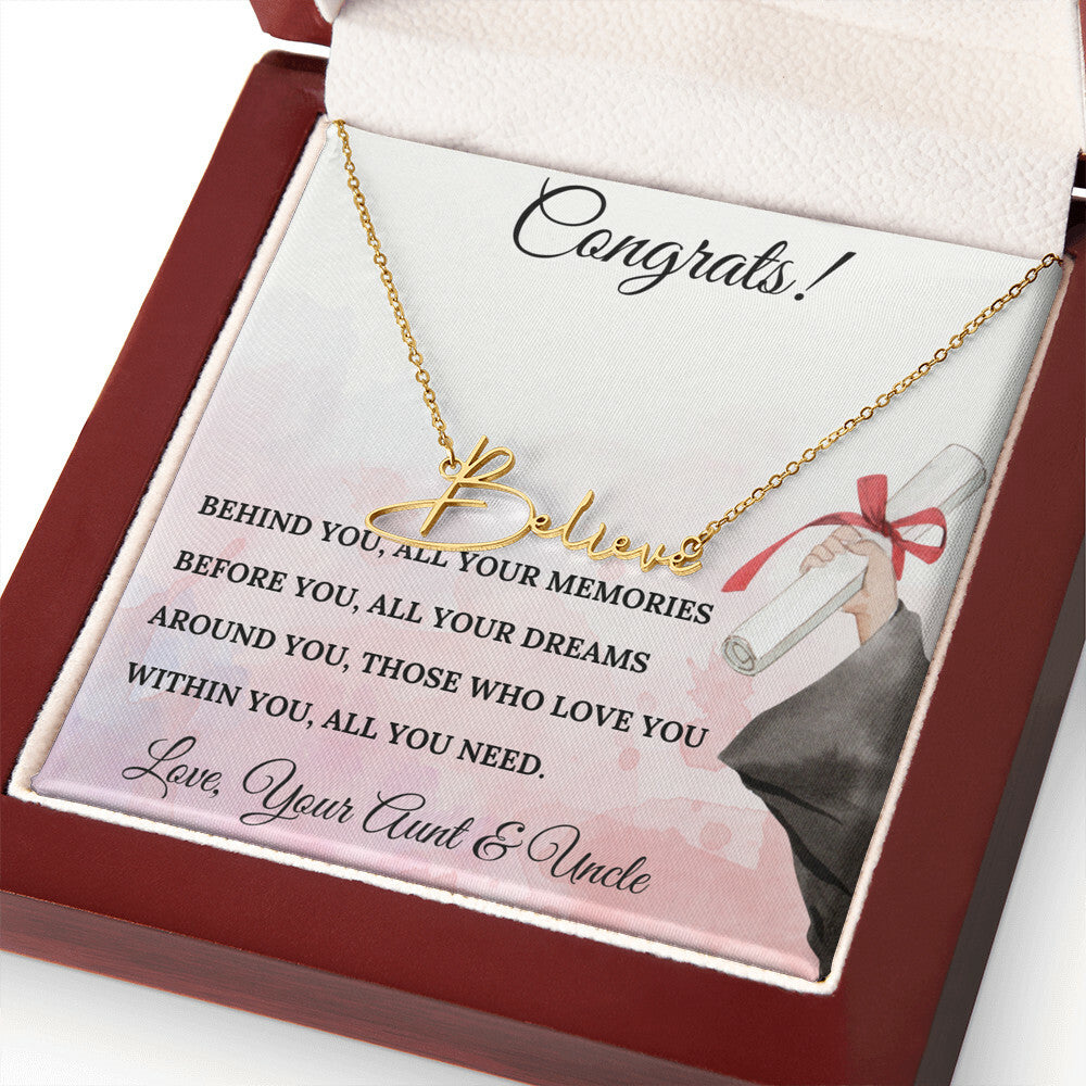 NIECE GRADUATION NAME NECKLACE