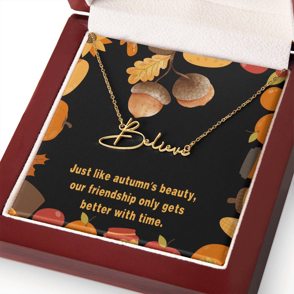 Halloween Friendship Signature Name Necklace