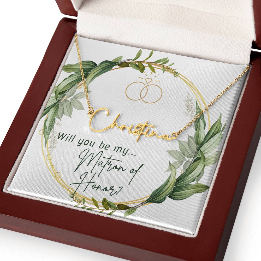 Matron of Honor Name Necklace