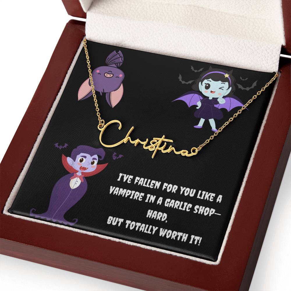 Halloween Name Signature Necklace