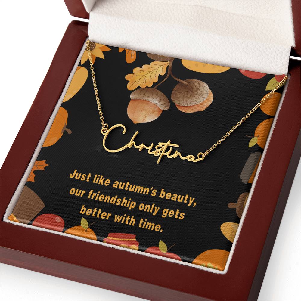 Halloween Friendship Signature Name Necklace