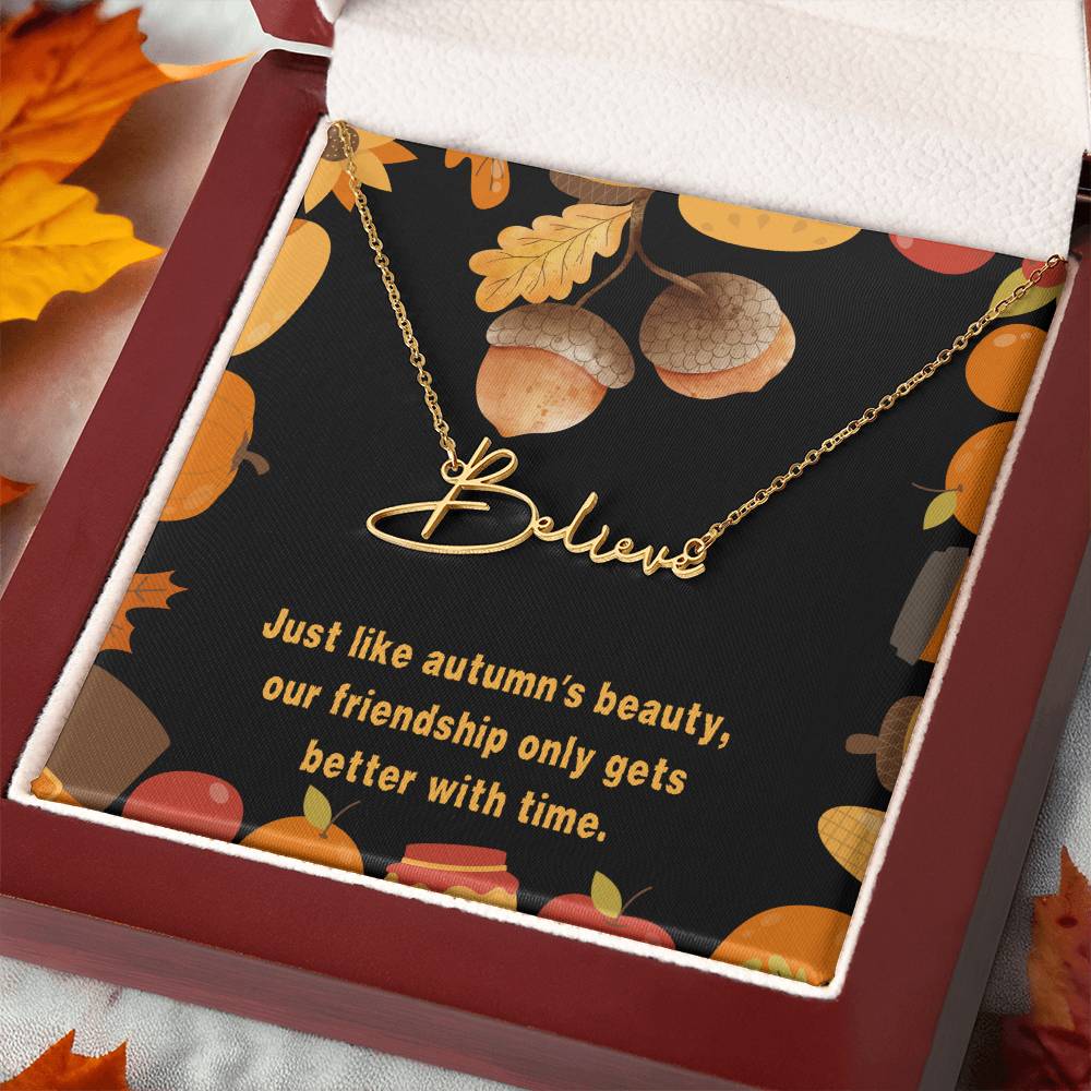 Halloween Friendship Signature Name Necklace