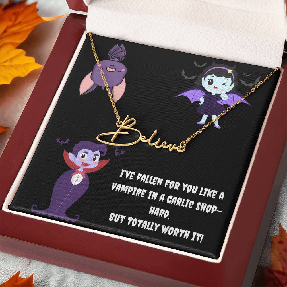 Halloween Name Signature Necklace