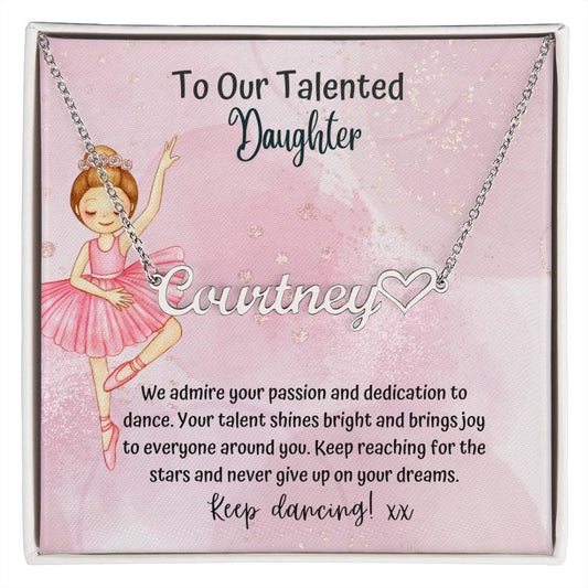 DANCE RECITAL DAUGHTER NAME NECKLACE