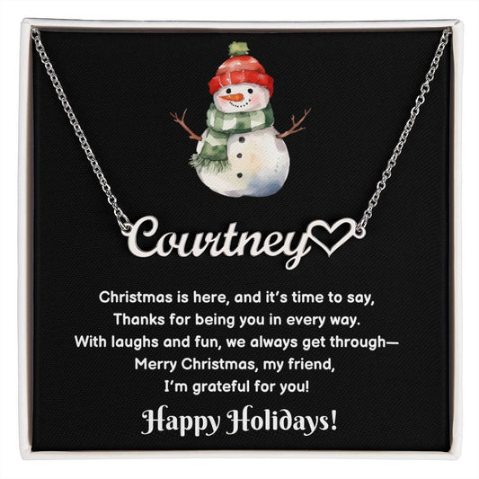 Christmas Friendship Name Necklace