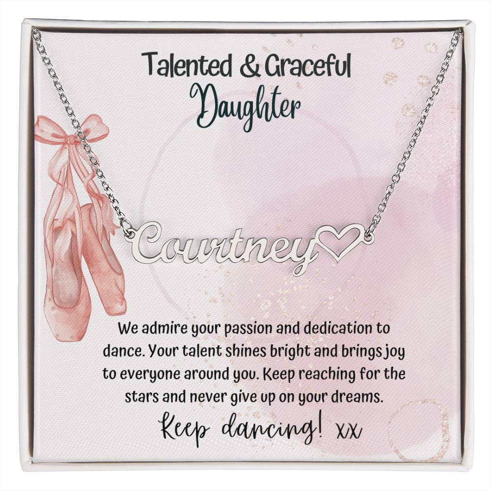 DAUGHTER BALLET DANCE RECITAL NAME NECKLACE