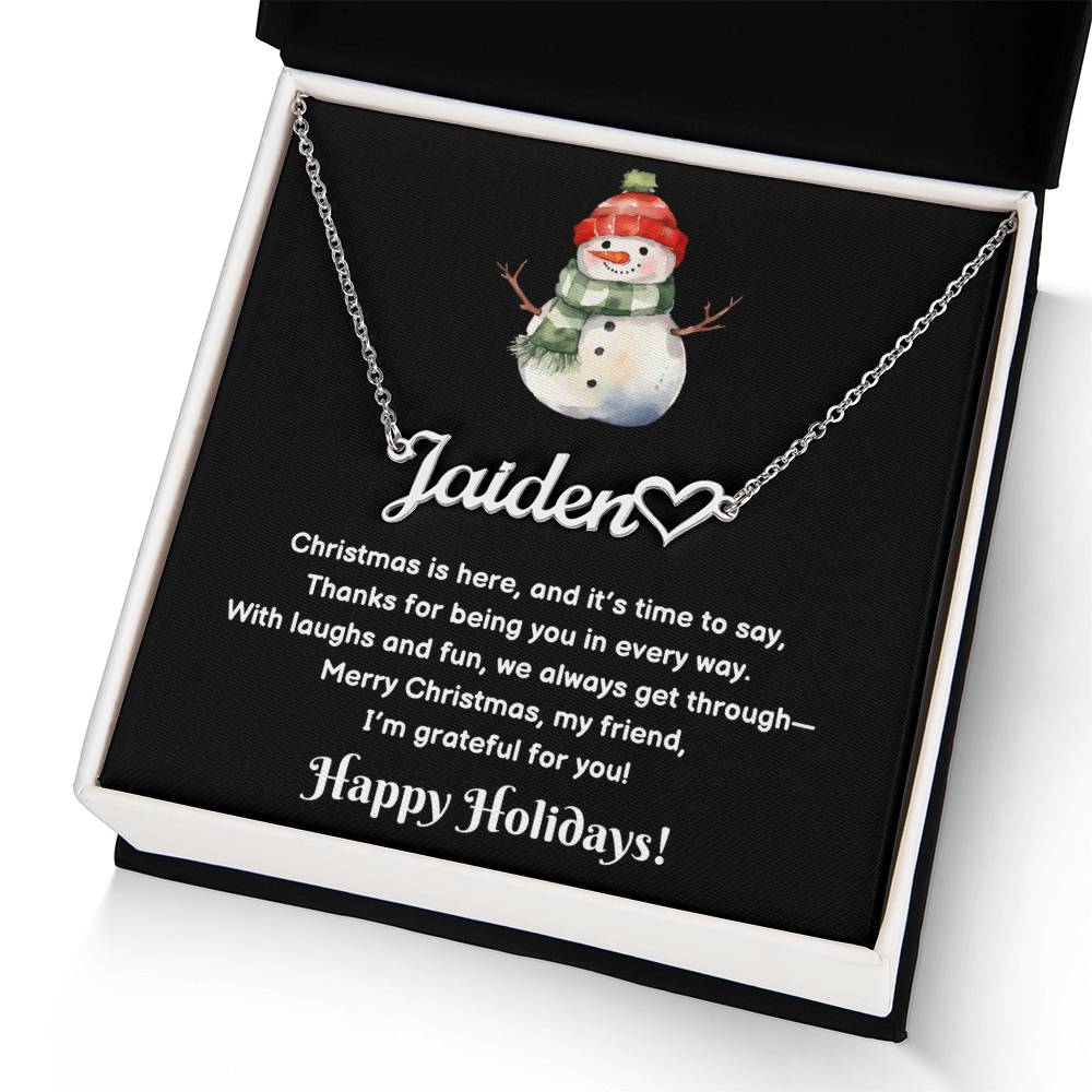 Christmas Friendship Name Necklace