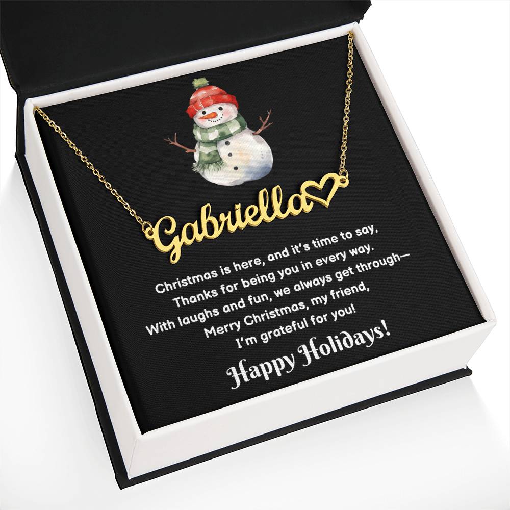 Christmas Friendship Name Necklace