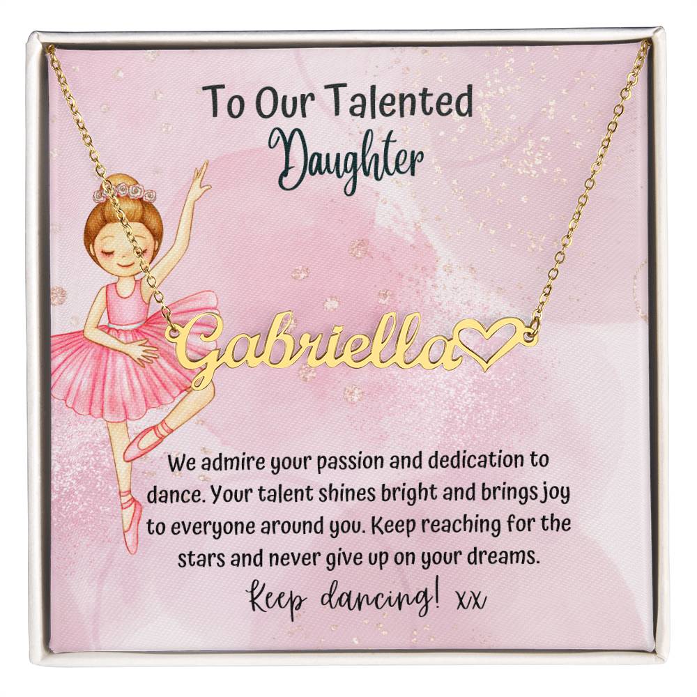 DANCE RECITAL DAUGHTER NAME NECKLACE