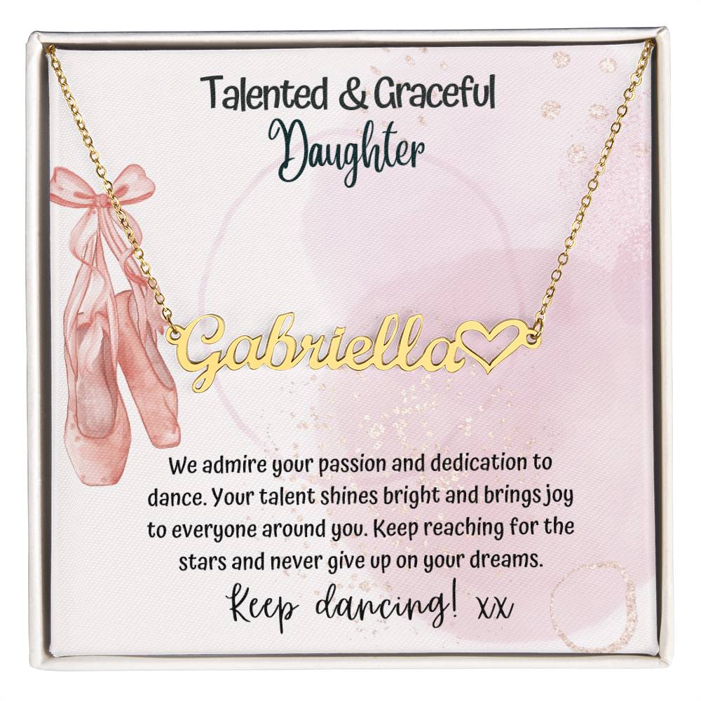 DAUGHTER BALLET DANCE RECITAL NAME NECKLACE