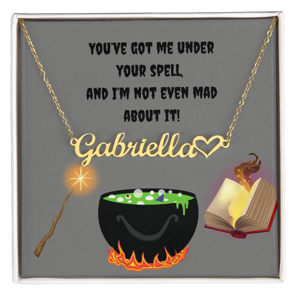 Witches Halloween Spell Name Necklace