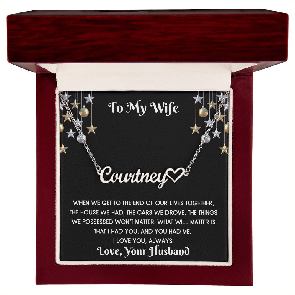 Holiday Wife Name Necklace