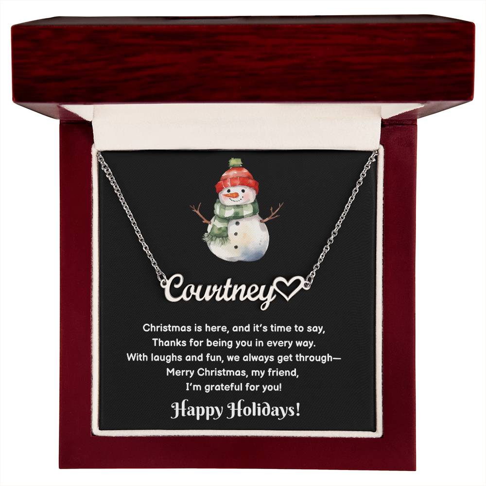 Christmas Friendship Name Necklace