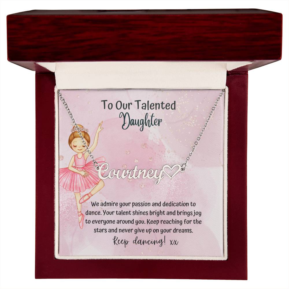 DANCE RECITAL DAUGHTER NAME NECKLACE