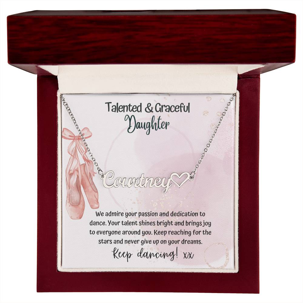 DAUGHTER BALLET DANCE RECITAL NAME NECKLACE