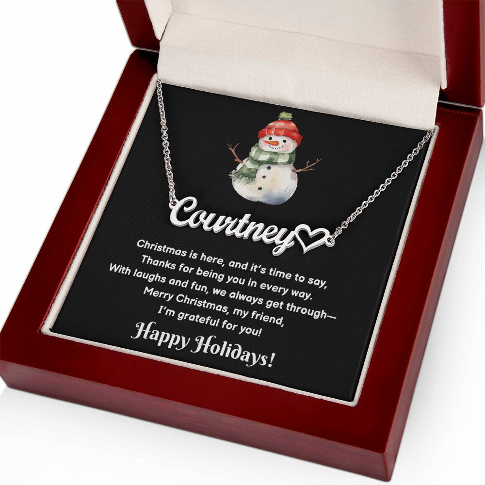 Christmas Friendship Name Necklace