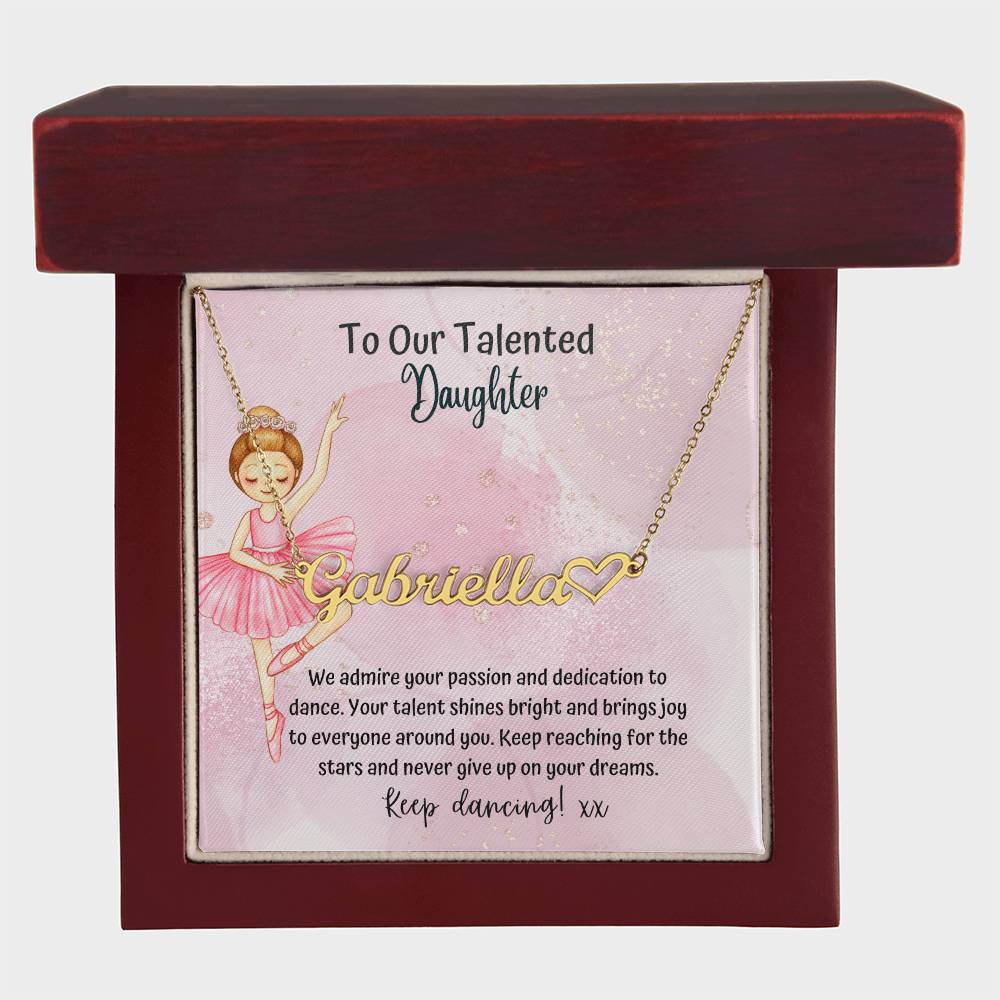 DANCE RECITAL DAUGHTER NAME NECKLACE