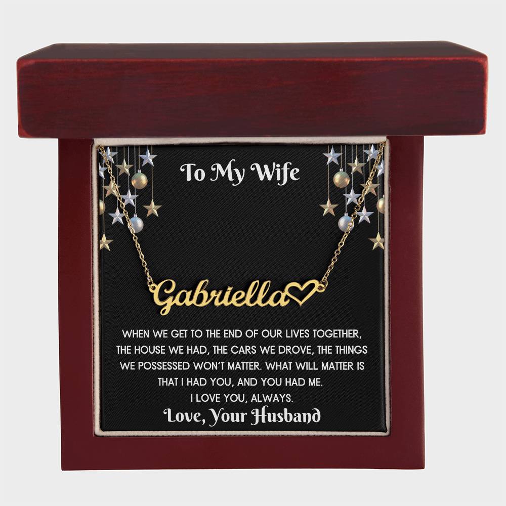 Holiday Wife Name Necklace