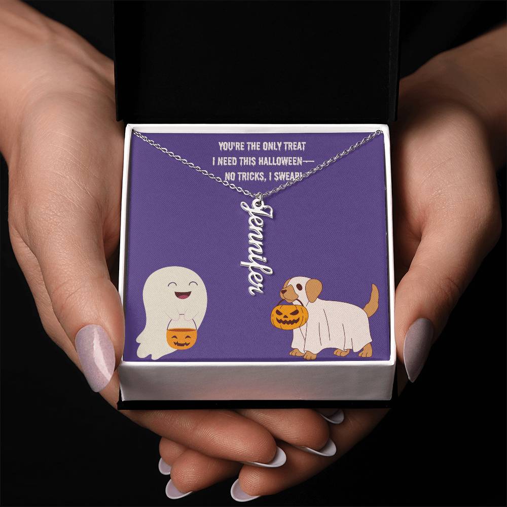 Halloween Vertical Name Necklace