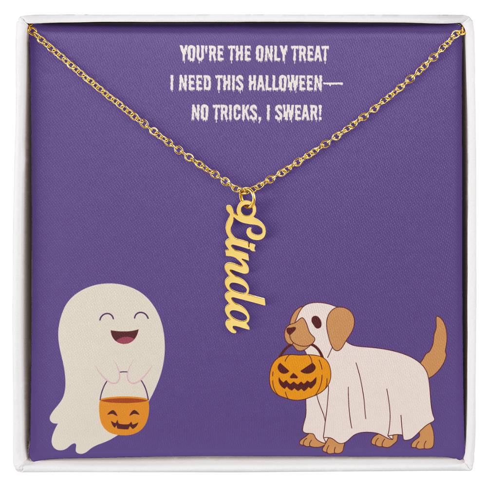 Halloween Vertical Name Necklace