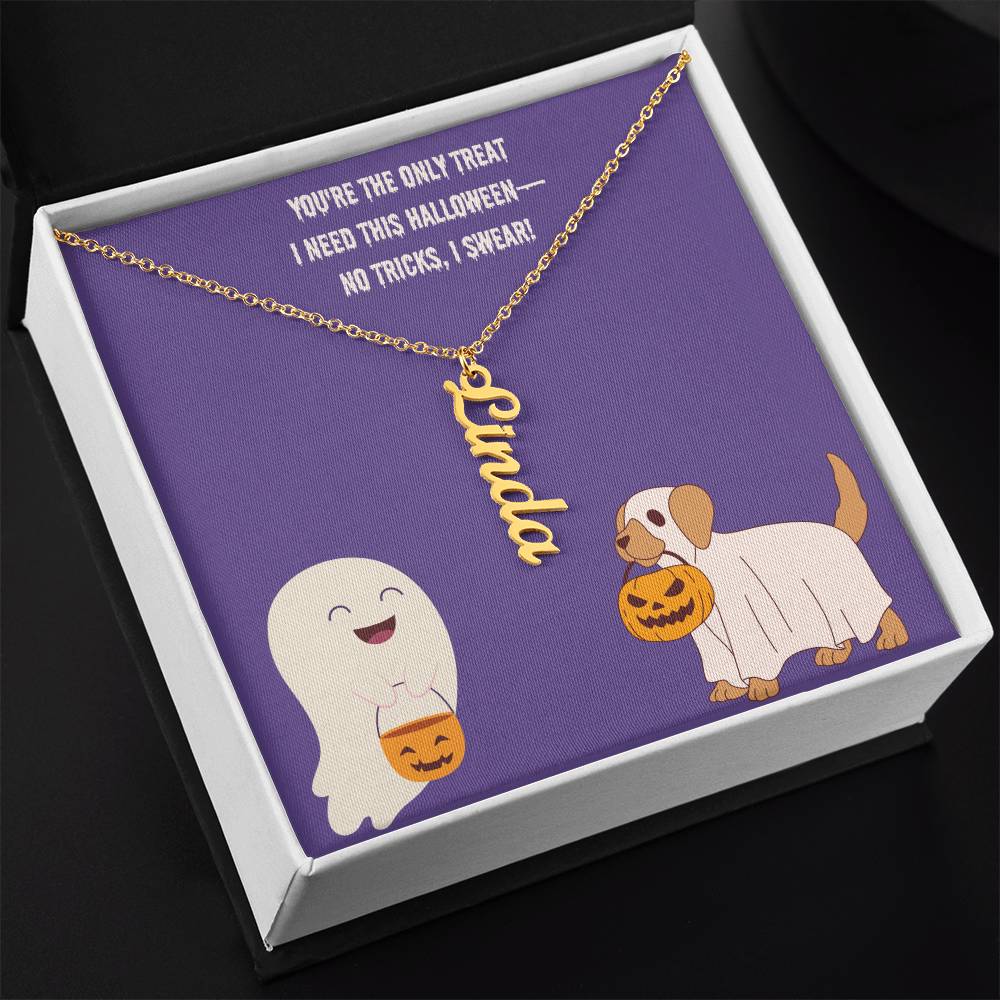 Halloween Vertical Name Necklace