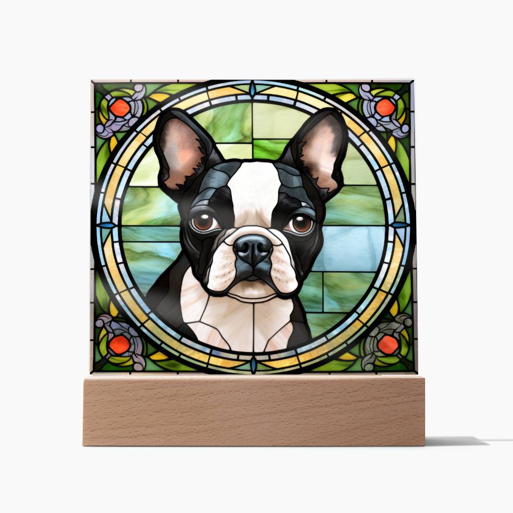 Black Boston Terrier Plaque