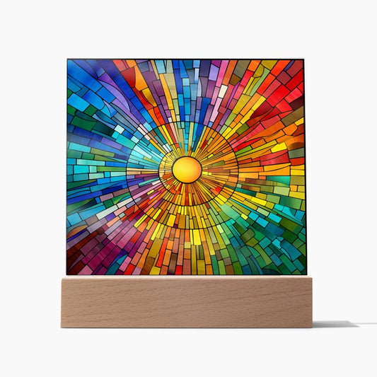 Untitled design (75) Sublimation Stained Glass Square Acrylic Plaque