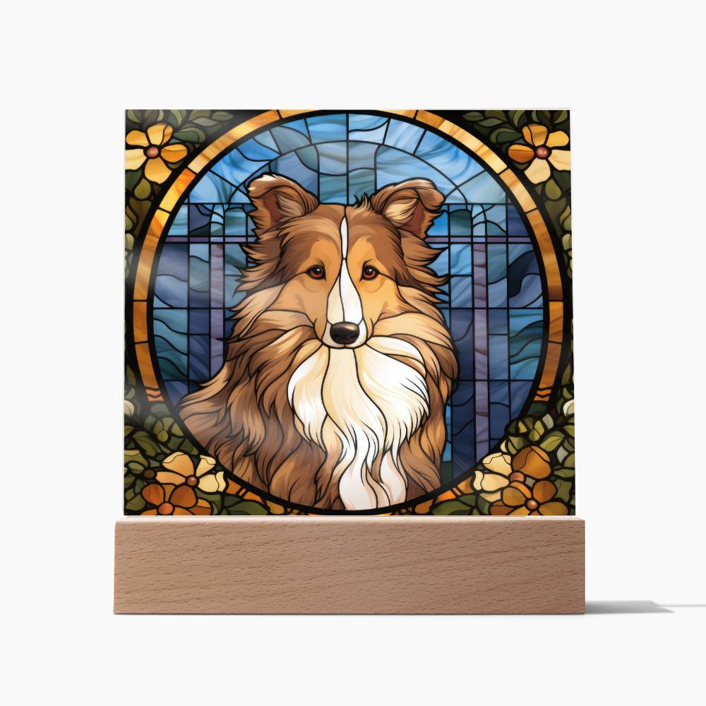 Sheltie Dog Acrylic  Square Plaque, Pet Memorial