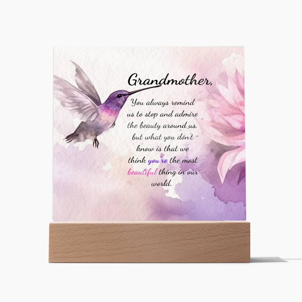 Grandmother Acrylic Plaque for Mother's Day, Birthday, Christmas Gift