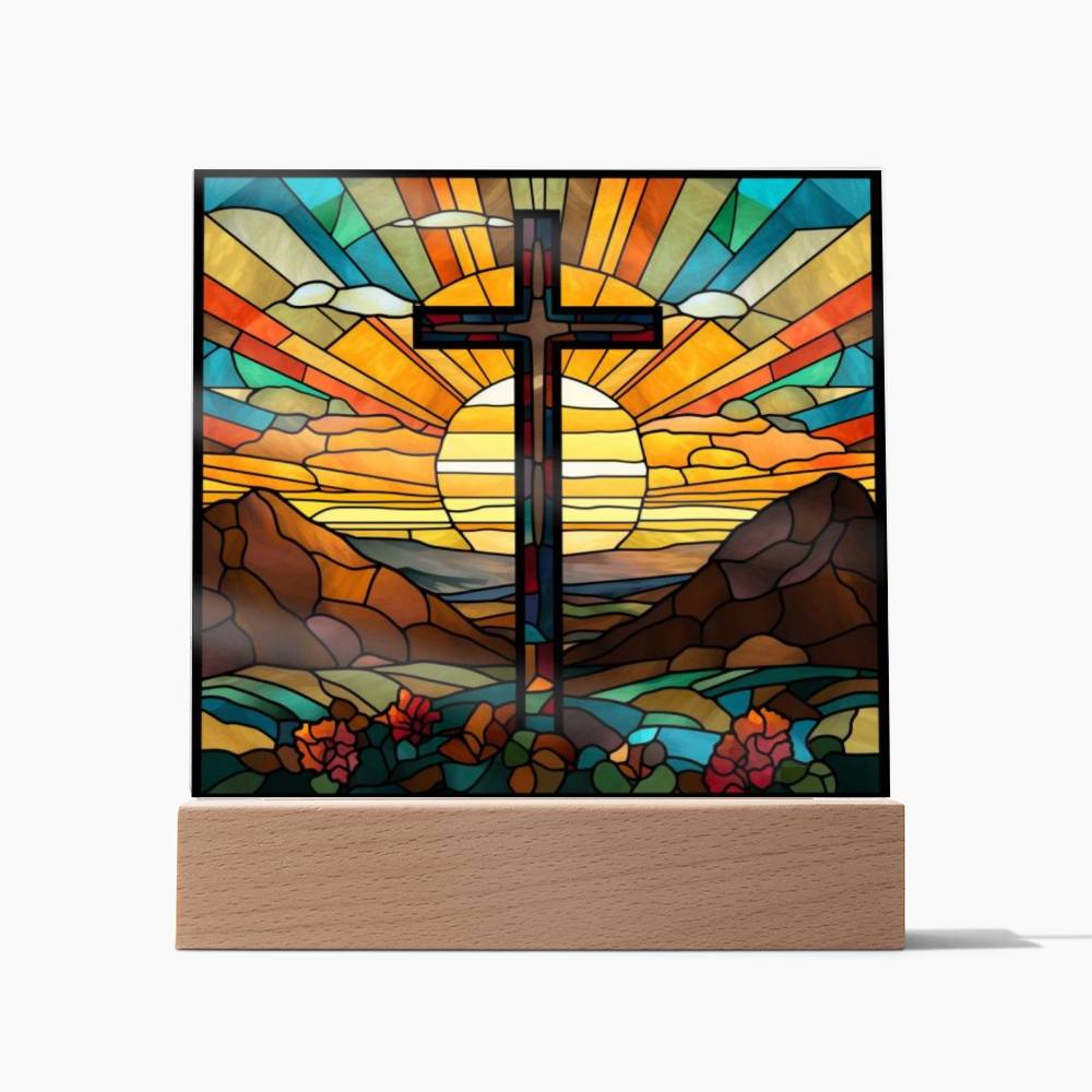 Cross Square Acrylic Plaque