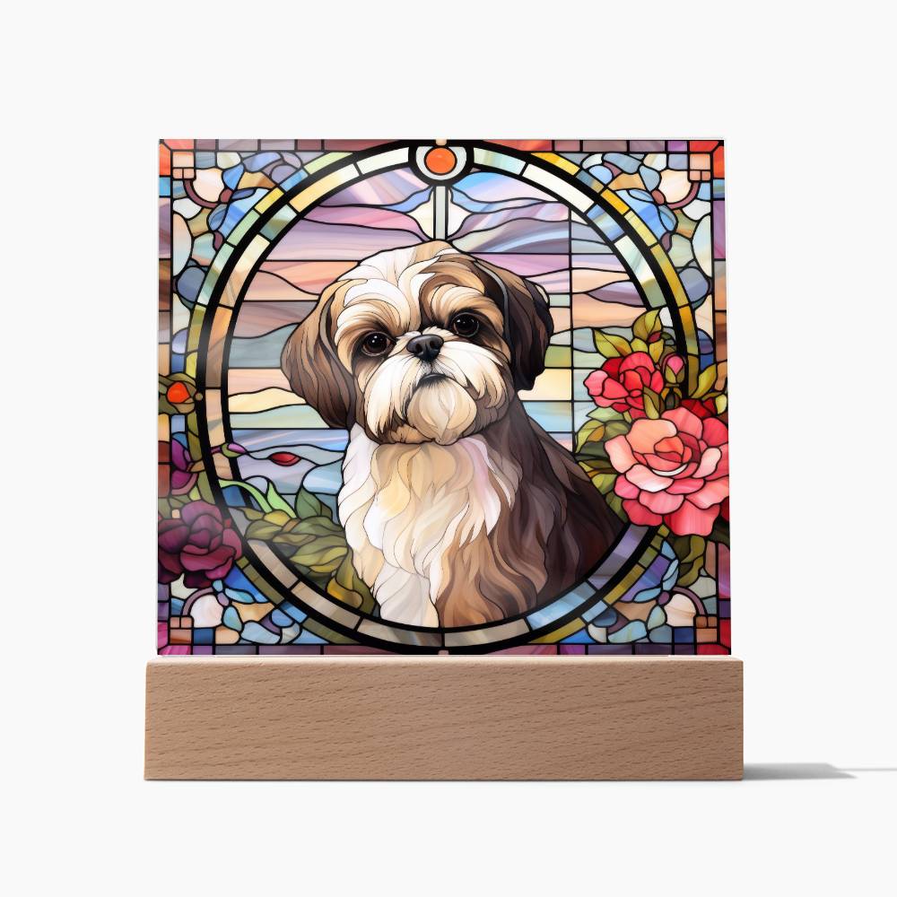 Shih Tzu Dog Acrylic  Square Plaque, Pet Memorial