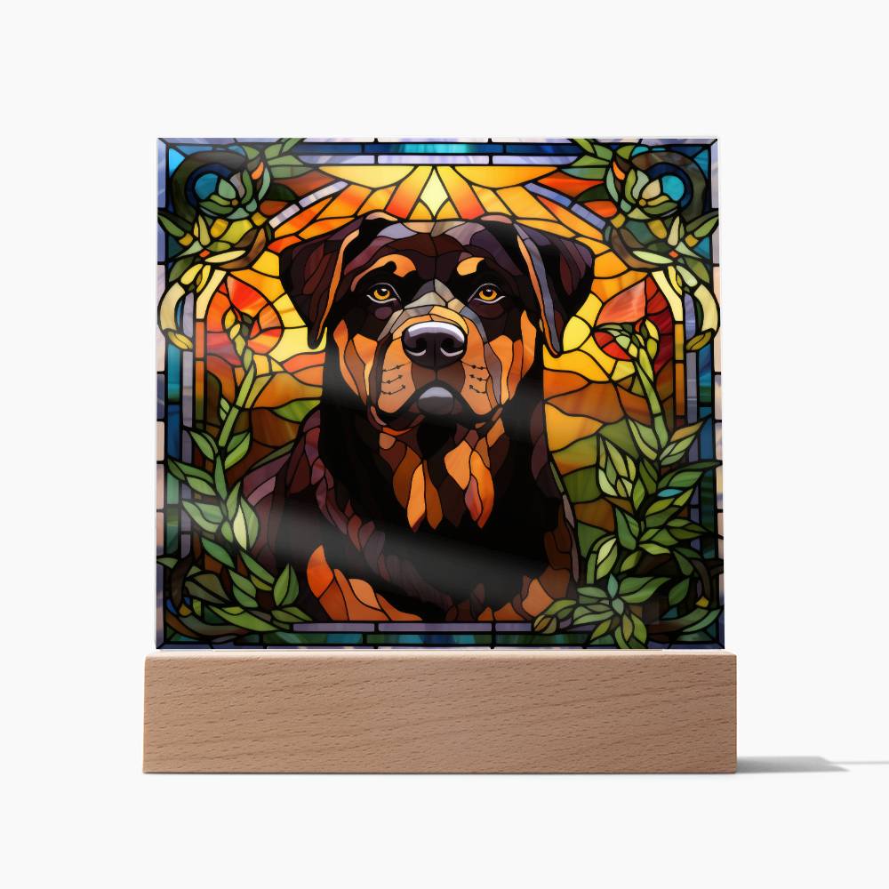 Rottweiler Dog Acrylic  Square Plaque, Pet Memorial