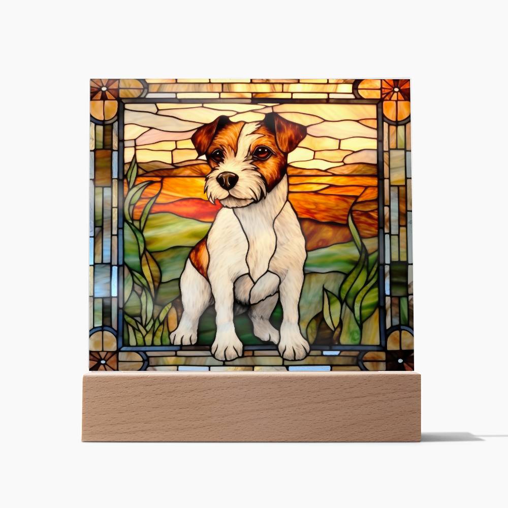 Jack Russell Terrier Dog Acrylic  Square Plaque, Pet Memorial