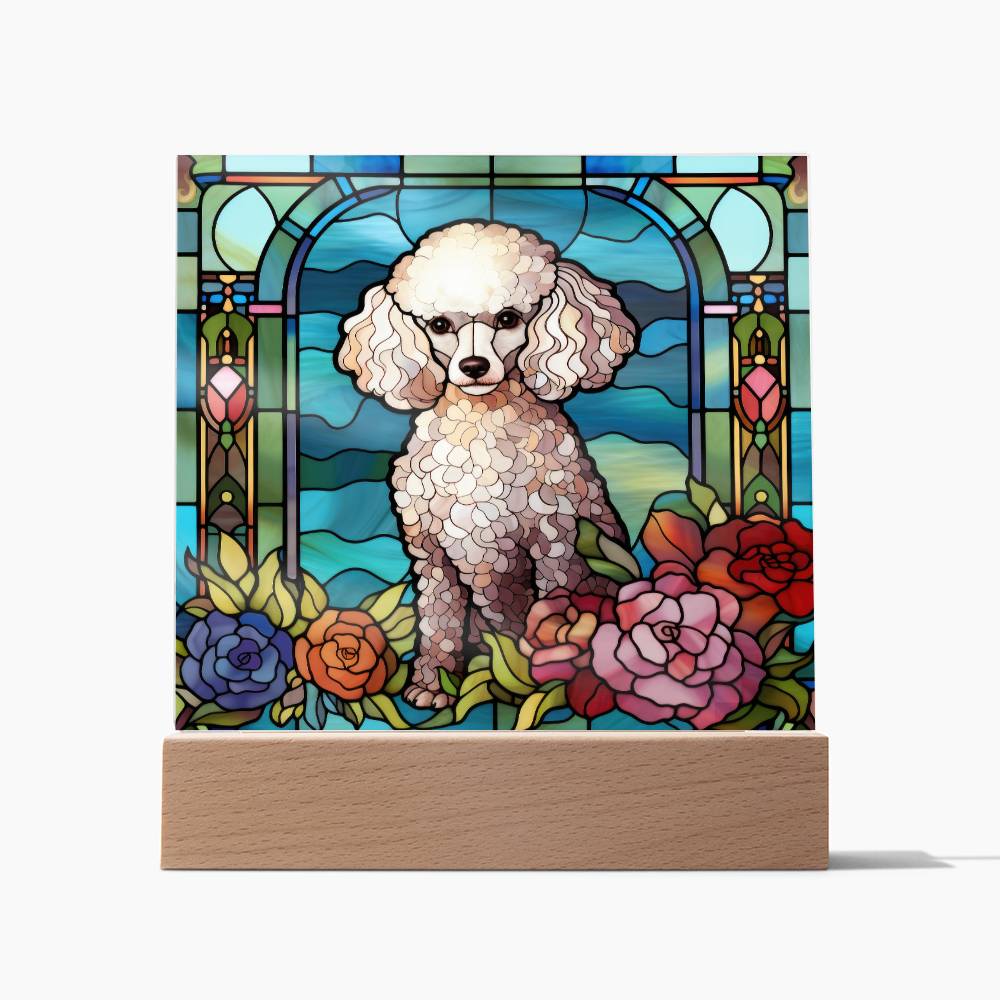 Poodle Dog Acrylic  Square Plaque, Pet Memorial