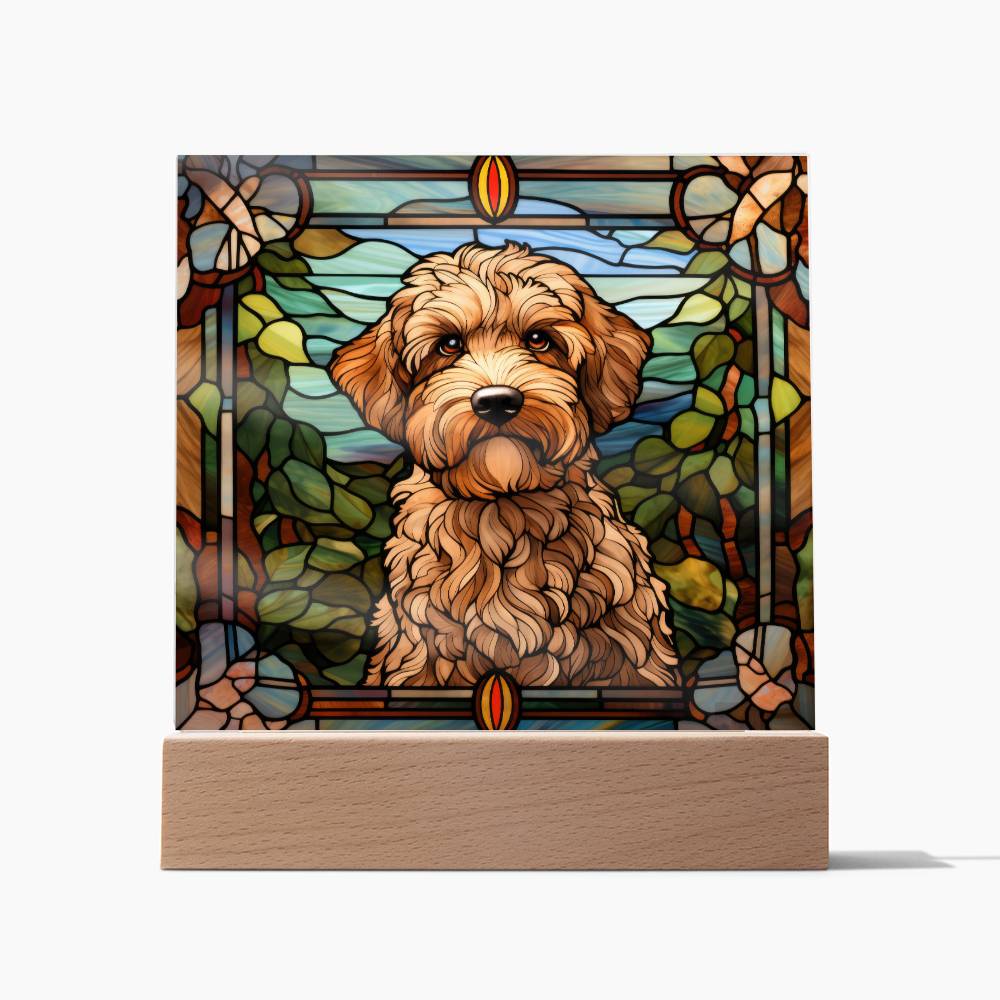 Brown Labradoodle Acrylic Plaque