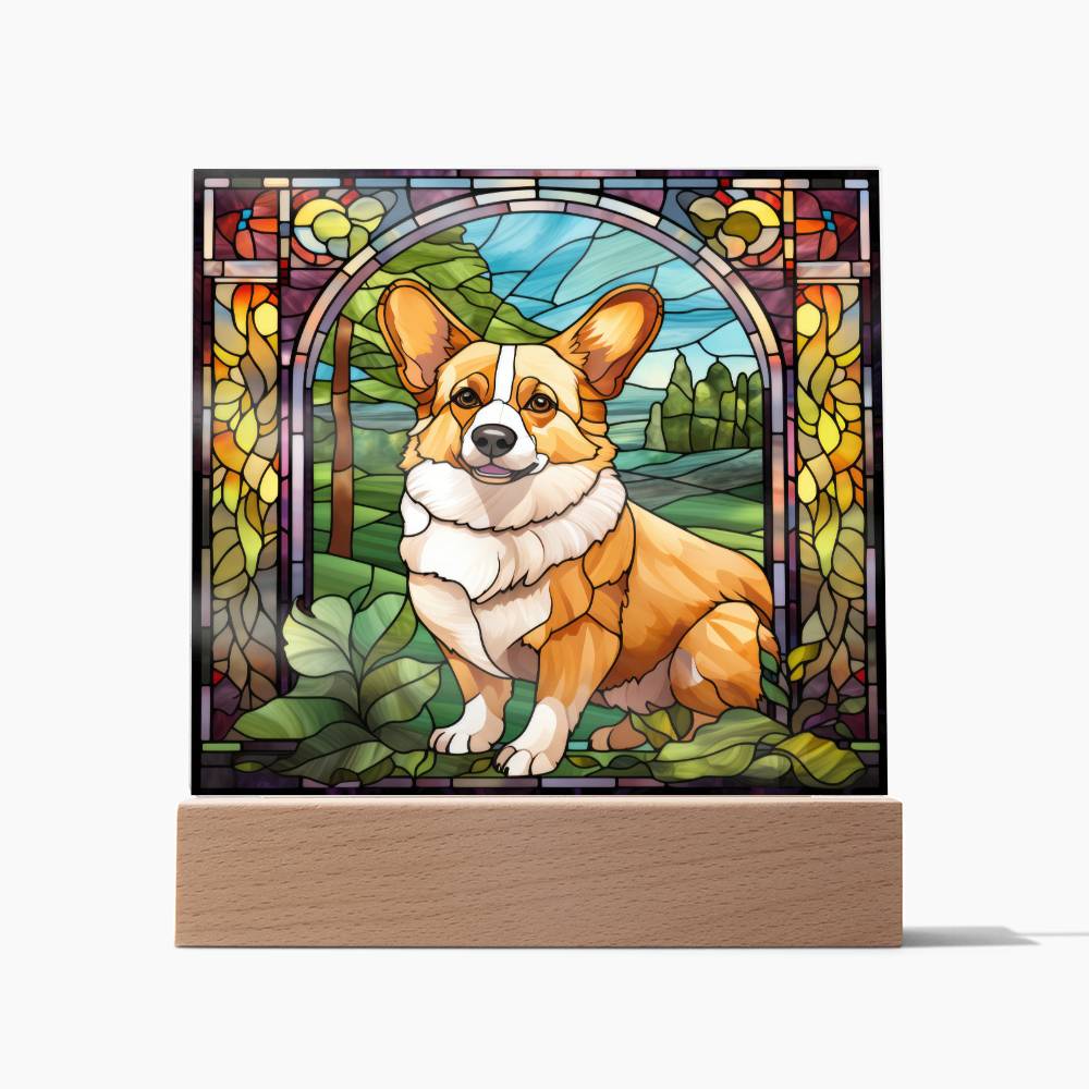 Pembroke Welsh Corgi Dog Acrylic  Square Plaque, Pet Memorial