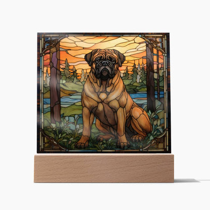 Bullmastiff Dog Acrylic  Square Plaque, Pet Memorial