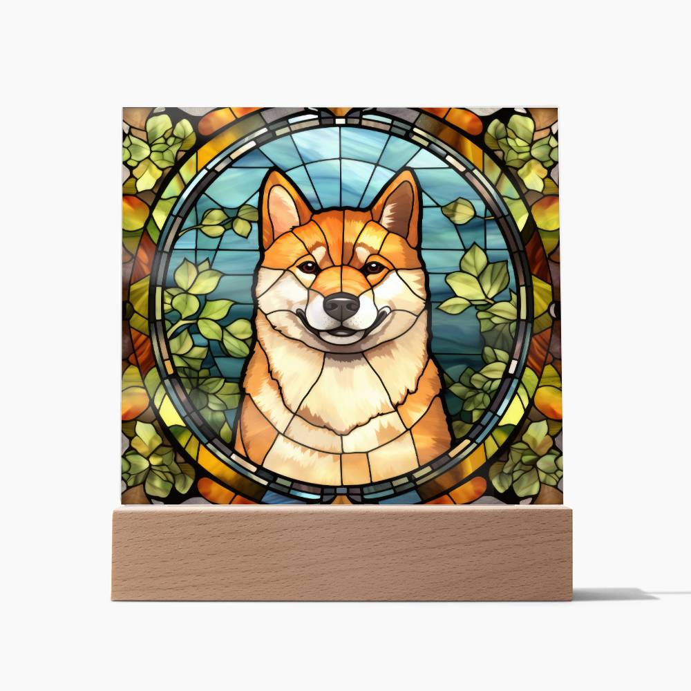 Shiba Inu Dog Acrylic  Square Plaque, Pet Memorial