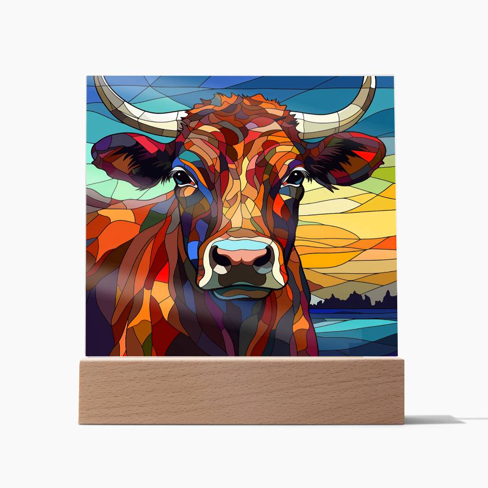 Longhorn Cow Acrylic Plaque