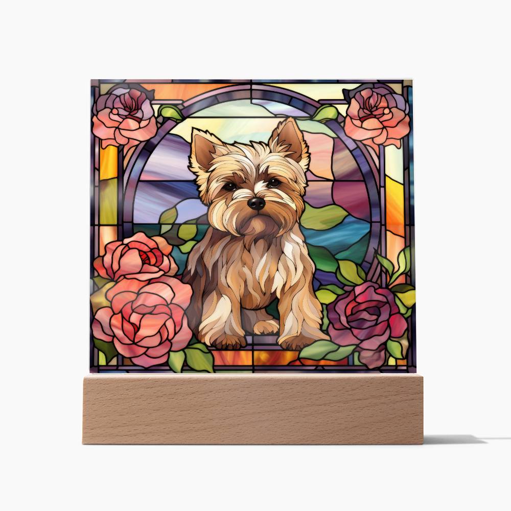 Yorkshire Terrier Dog Acrylic  Square Plaque, Pet Memorial