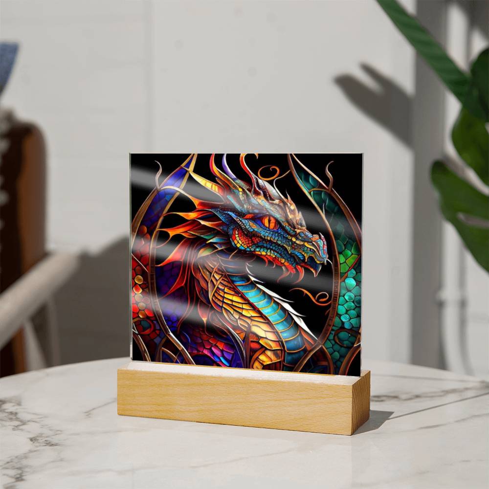 Untitled design (91) Sublimation Stained Glass Square Acrylic Plaque