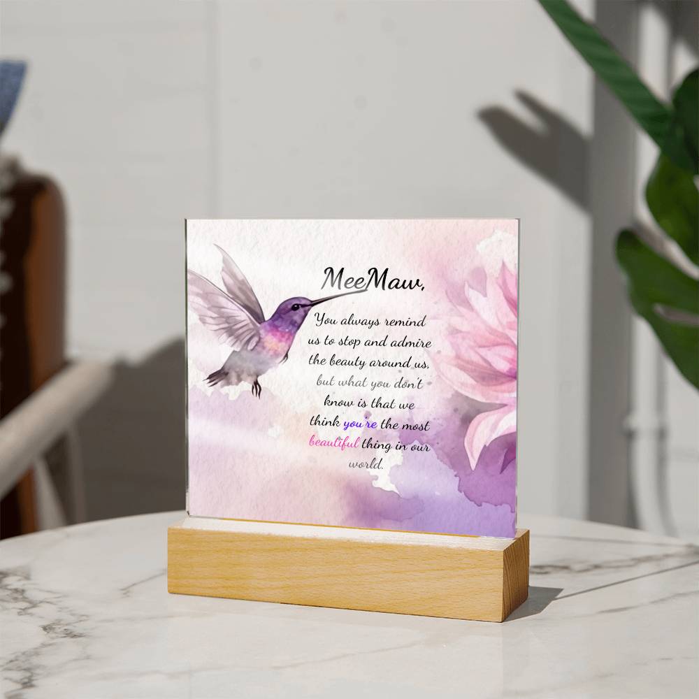 MeeMaw Acrylic Plaque for Mother's Day, Birthday, Christmas Gift