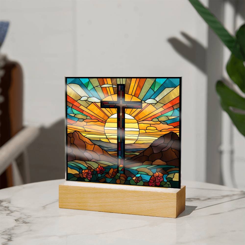 Cross Square Acrylic Plaque