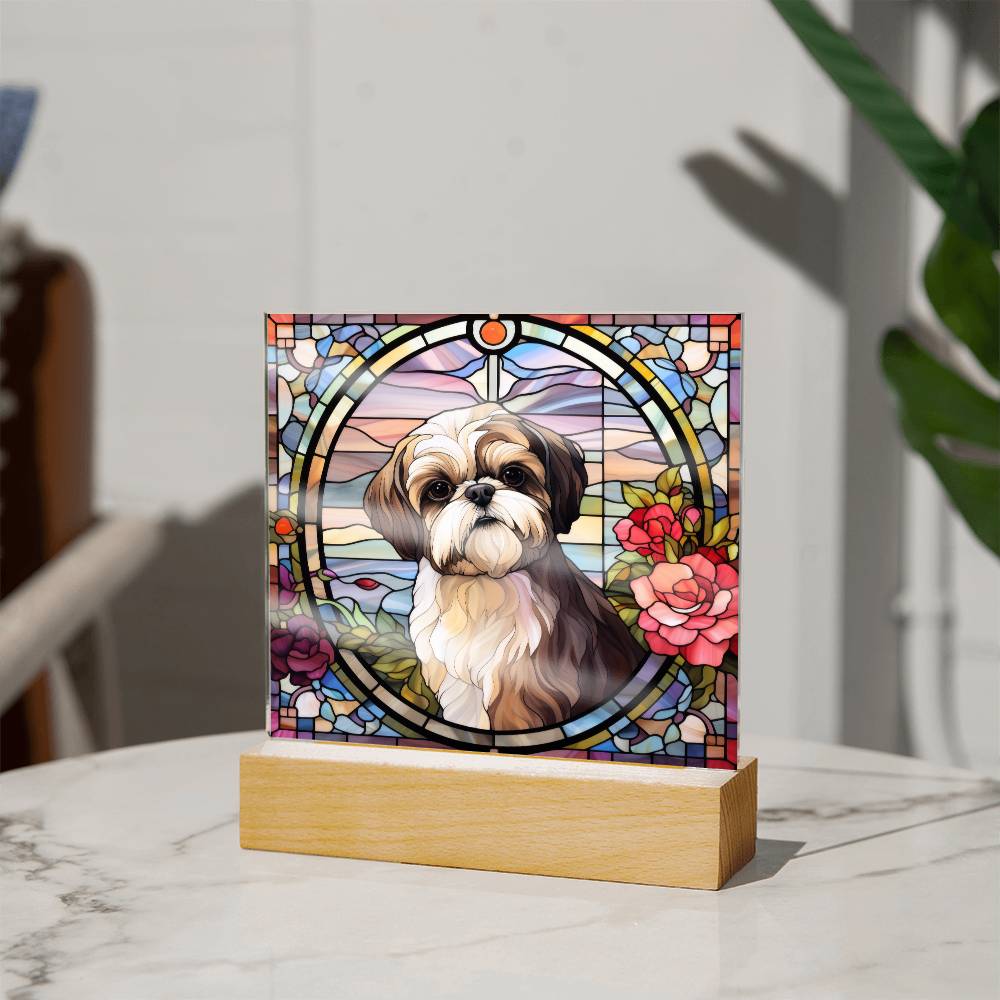 Shih Tzu Dog Acrylic  Square Plaque, Pet Memorial