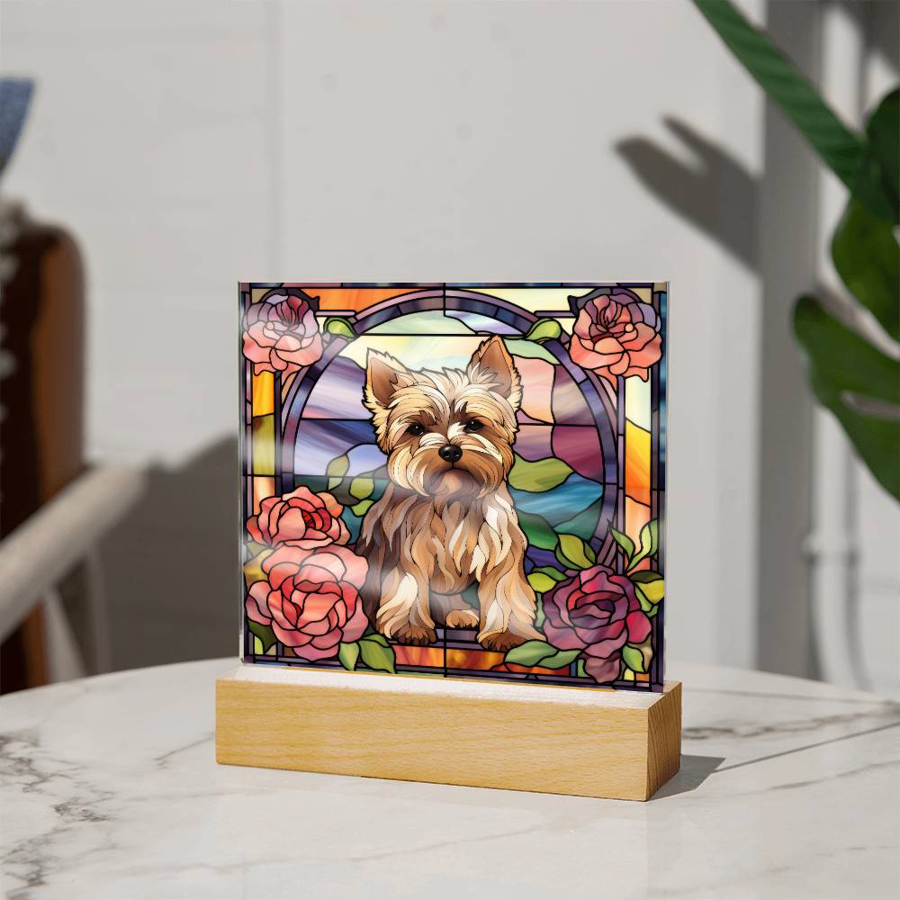 Yorkshire Terrier Dog Acrylic  Square Plaque, Pet Memorial