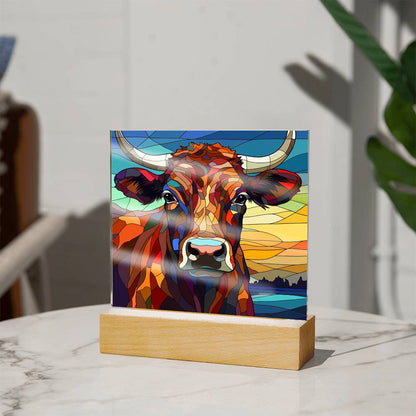 Longhorn Cow Acrylic Plaque